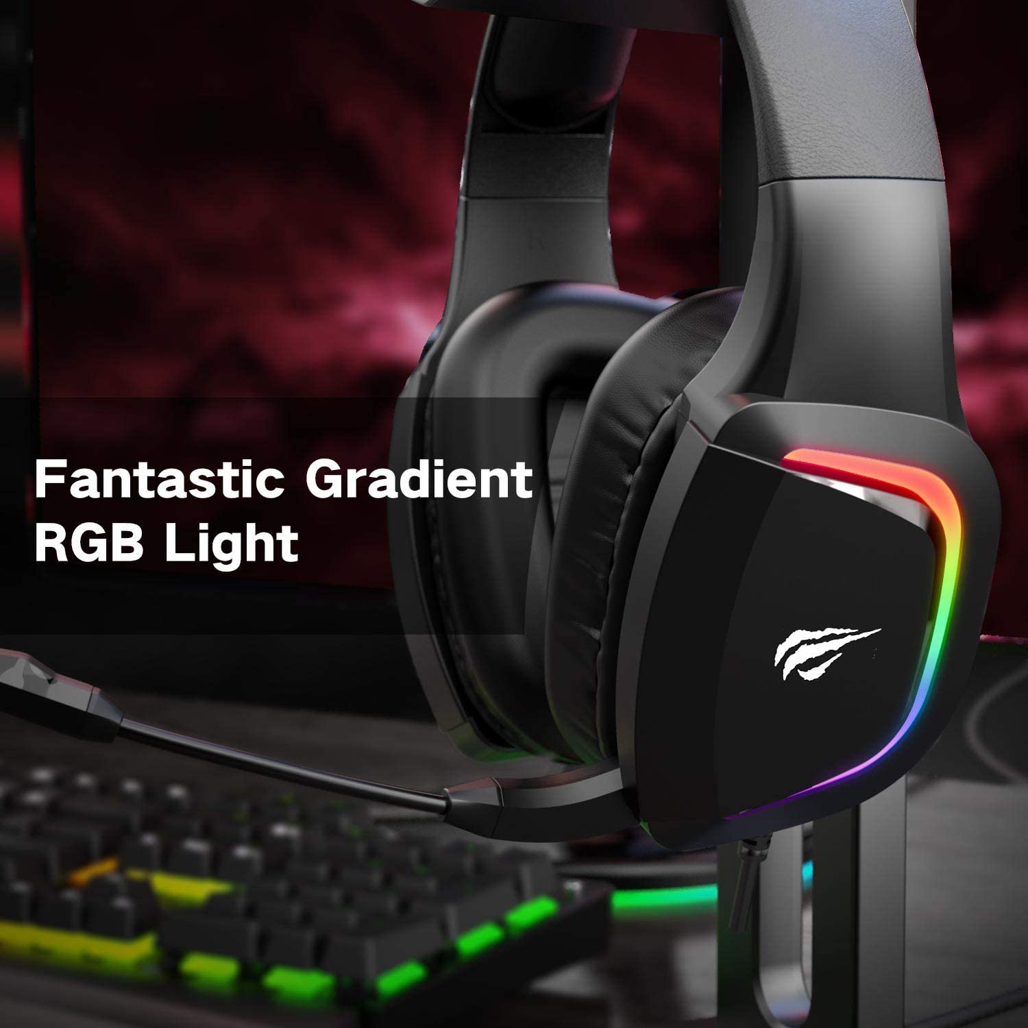 HAVIT H2025D RGB Wired Gaming Headset with 50mm Drivers & Volume Contr