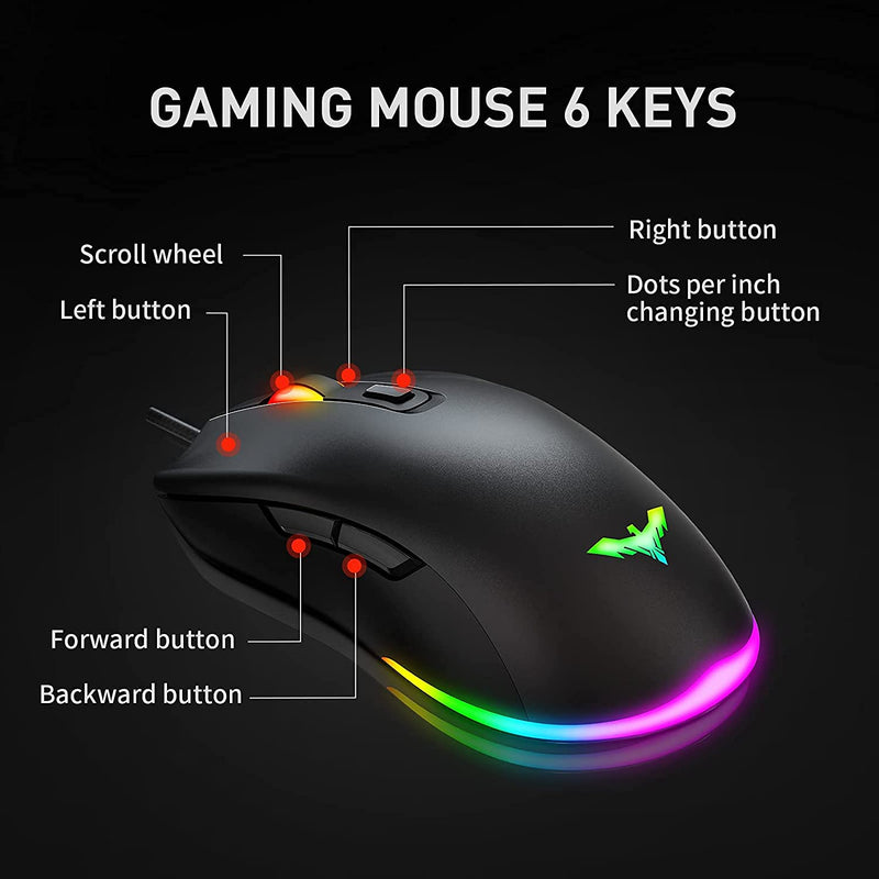 havit gaming mouse hv-kb558cm white