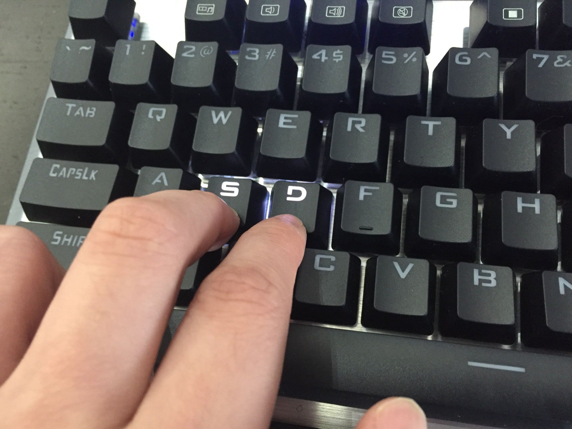 Light up as you type (FN+End).