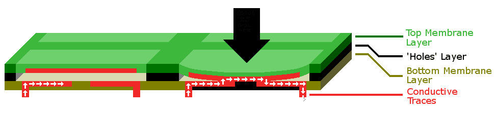 Diagramm einer Folientastatur