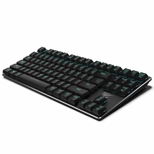 HAVIT HV-KB390L Flache mechanische Tastatur, 87 Tasten, eisblaue LED-Hintergrundbeleuchtung