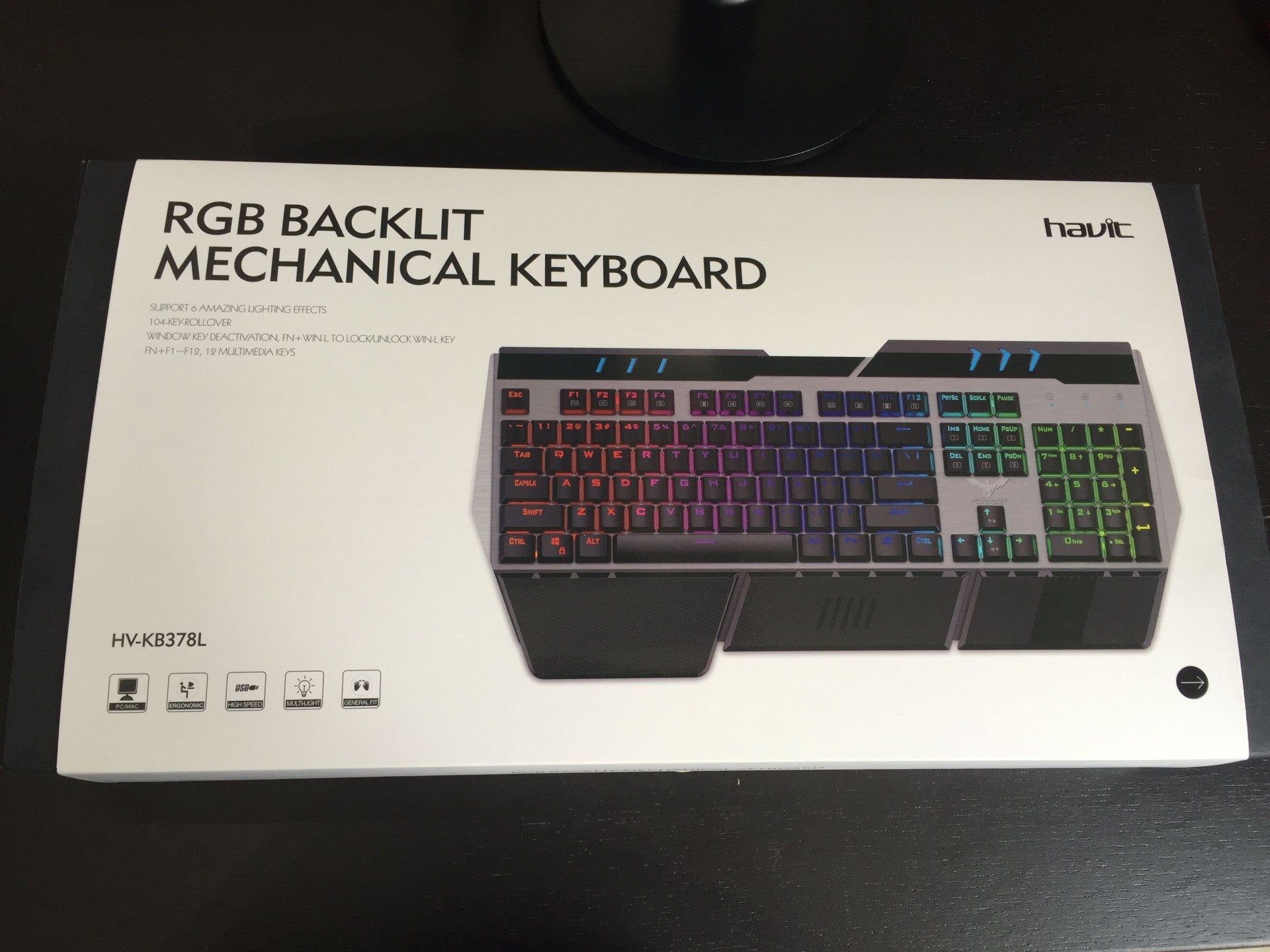 The package of HV-KB378L mechanical keyboard