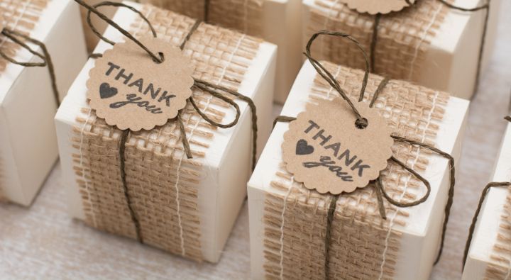 Twine tags for wedding favours