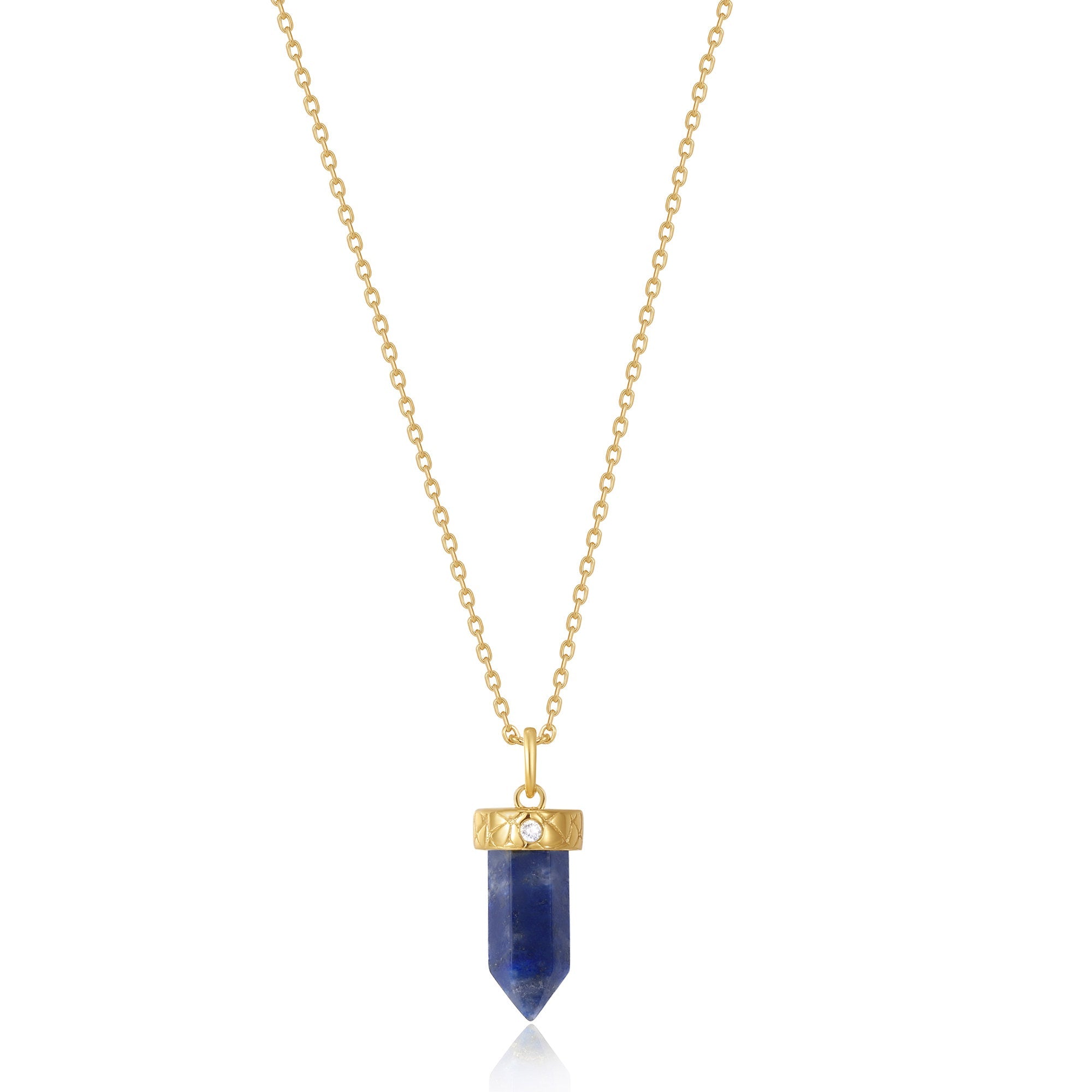 Gold Lapis Point Pendant Necklace - Ania Haie CA product image