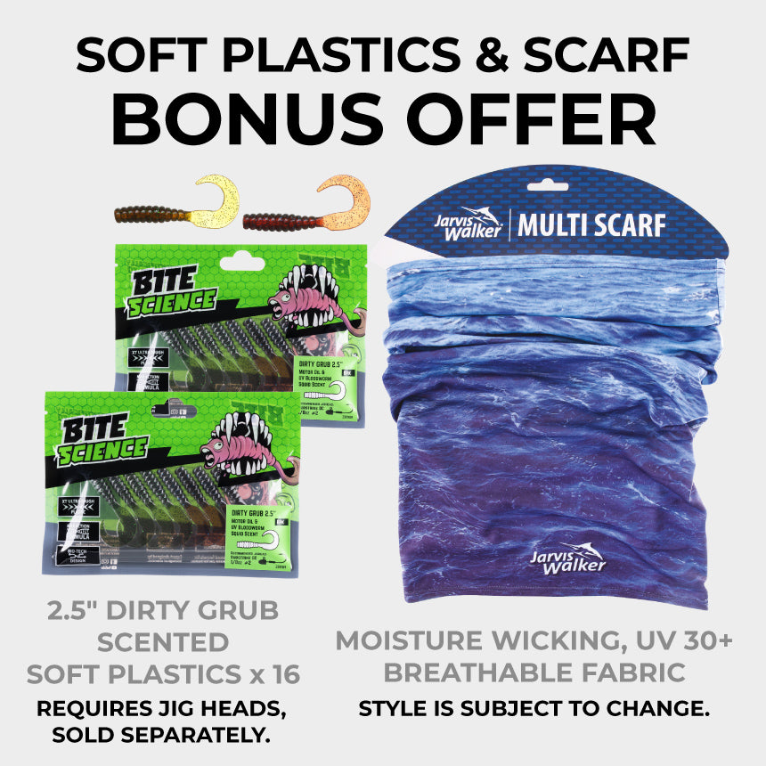 Bonus Soft Plastics and Scarf Pack