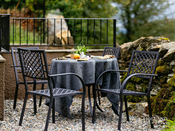 Garden table set for a picnic