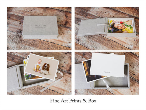 An image showing a fine art print box with prints