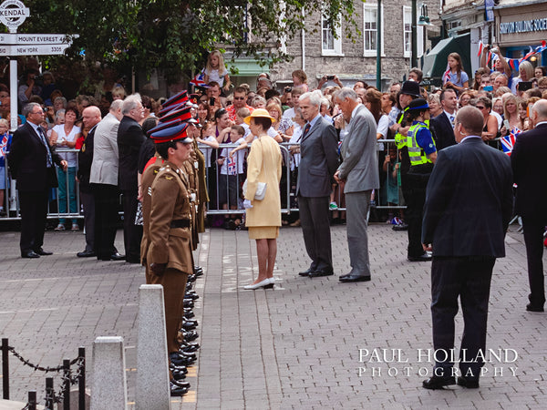 Princess Anne meeting members of the armed services in Kendal