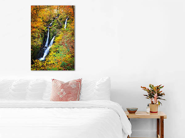 Image shows Paul Holland Photography's Stockghyll photo on a white bedroom wall
