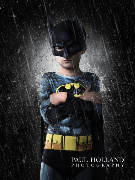 Fantasy Art image of a young boy as Batman.