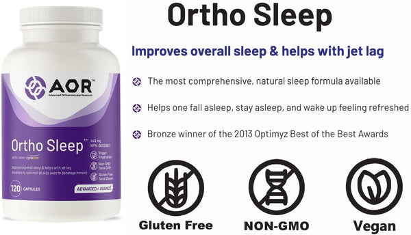 AOR - Ortho Sleep 120 Capsules - Improves Overall Sleep & Helps with Jet Lag
