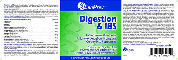 CanPrev Digestion & IBS 120 v-caps l Reduces Gas and Bloating