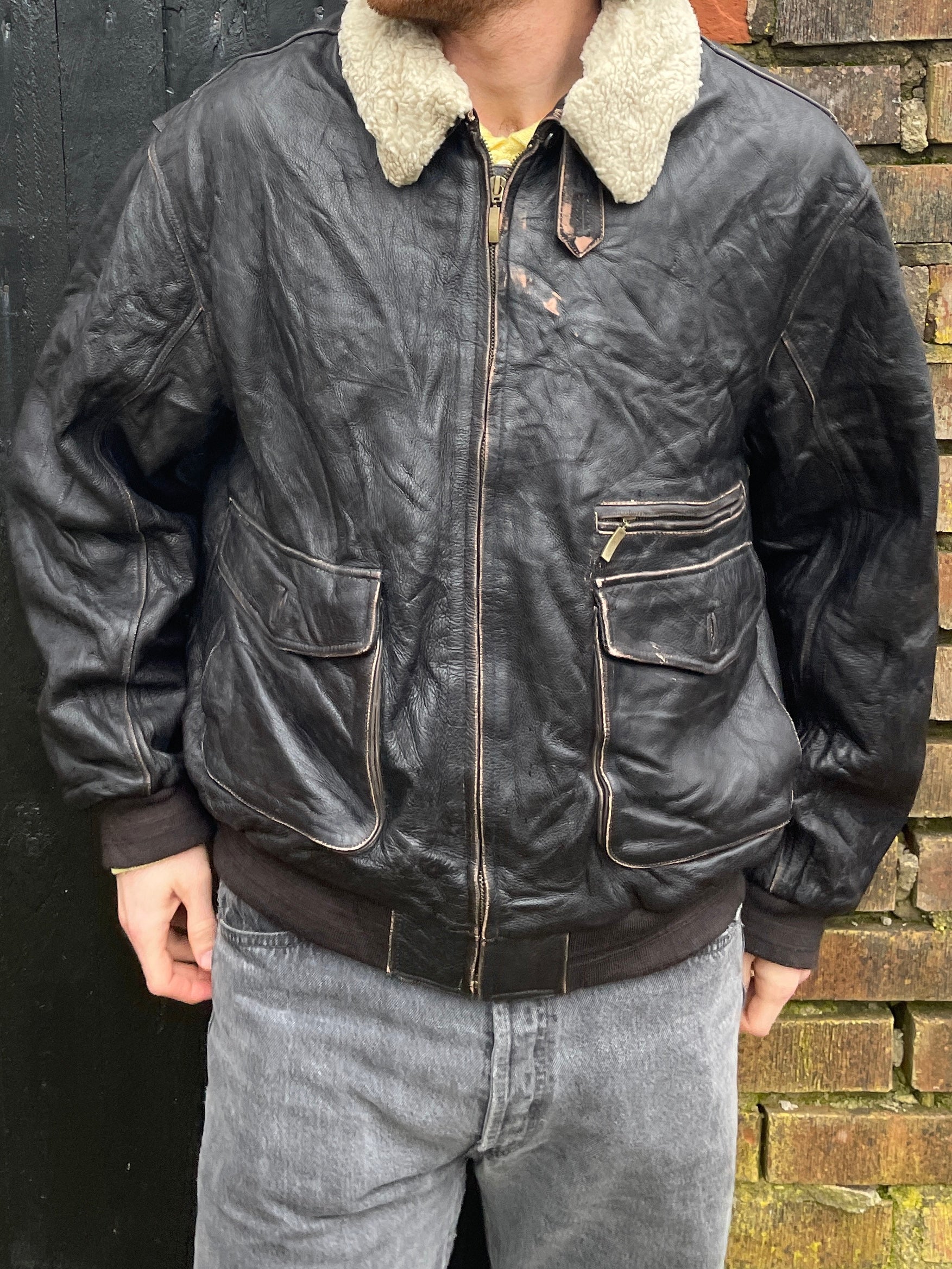 image of M - VINTAGE PILOT LEATHER JACKET