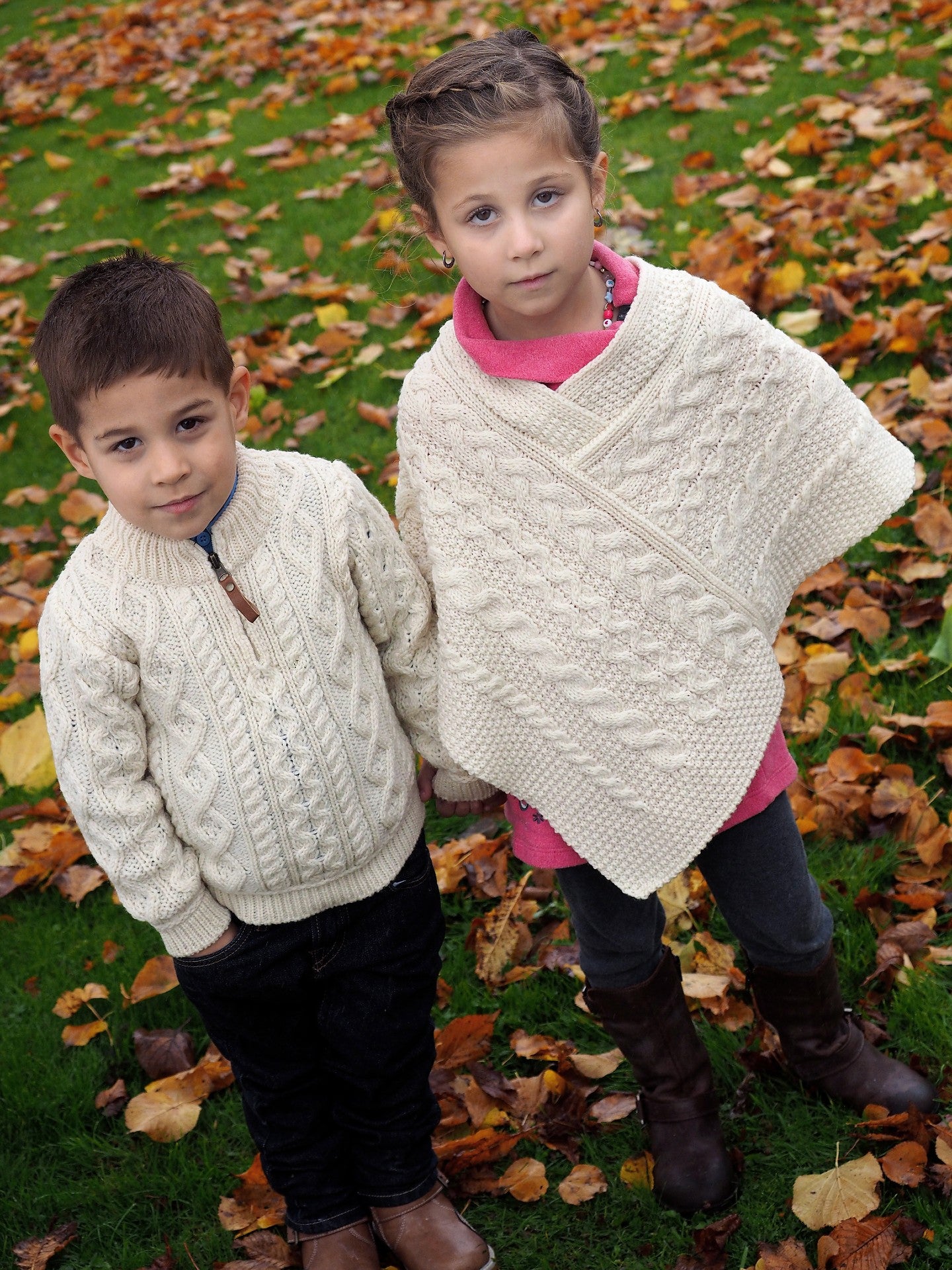 Children's Aran Sweater with Shawl Collar - Aran Sweaters Direct