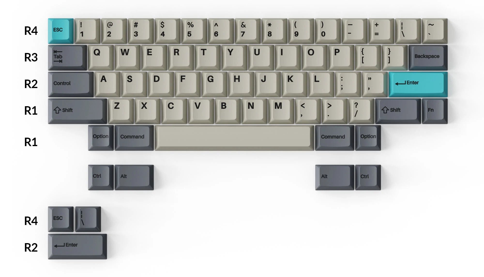 Keychron Double-Shot PBT Cherry Profile Full Set Keycaps - Grey Green