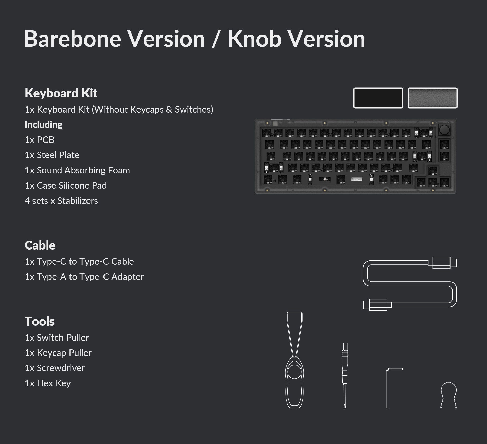 Keychron Q1 75% Custom Mechanical Keyboard Barebone Version
