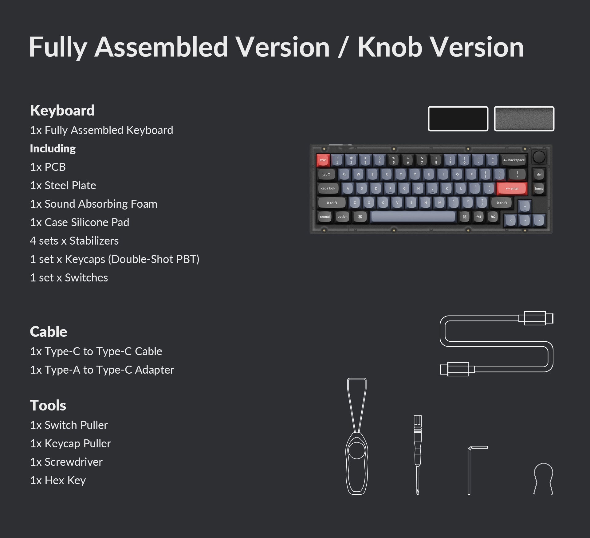 Keychron Q1 75% Custom Mechanical Keyboard Fully Assembled Version