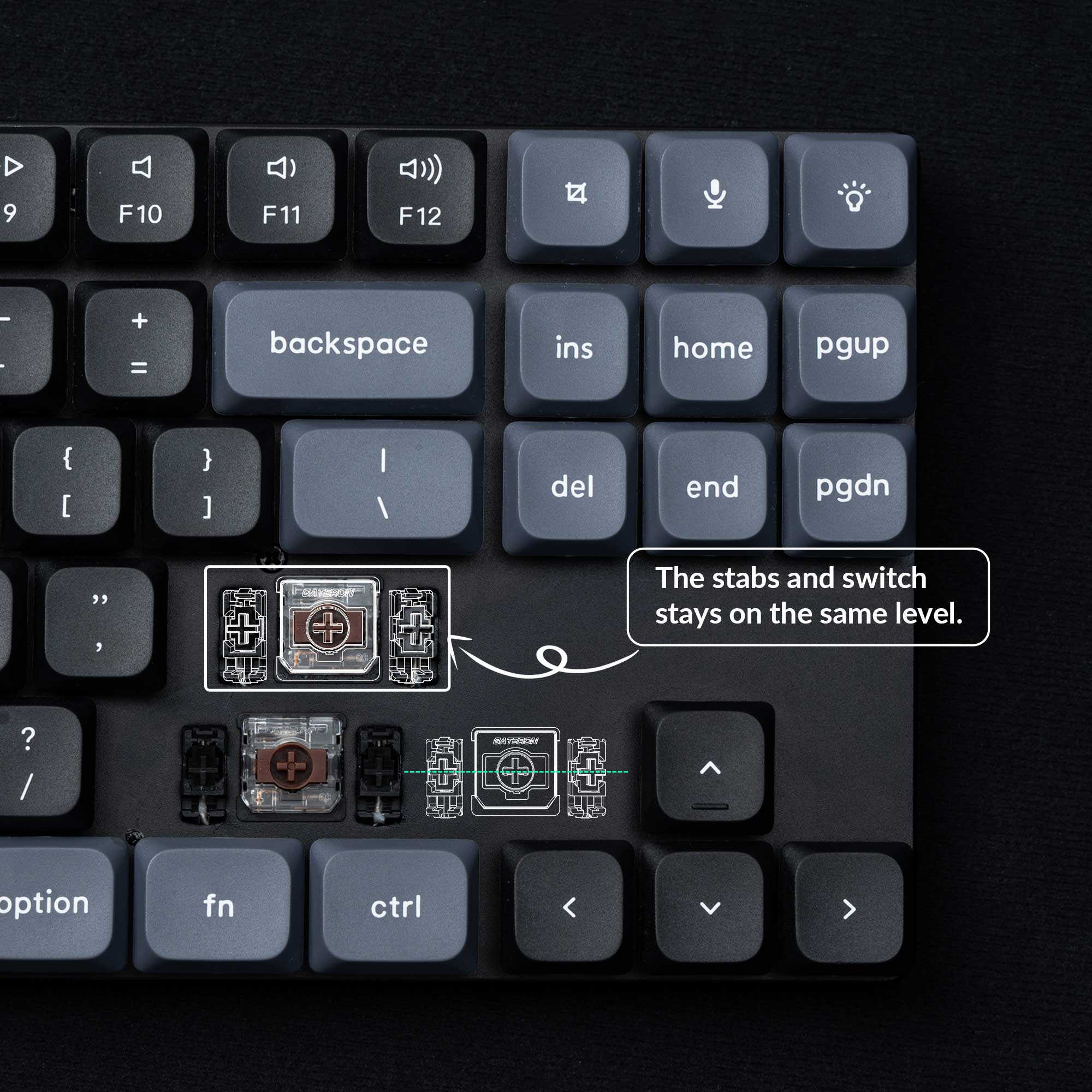 Keychron K8 Pro ergonomic support with adjustable typing feet and angle