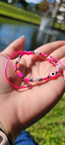 Pink ojito bracelets Now available!🧿💖 #pink #evileye