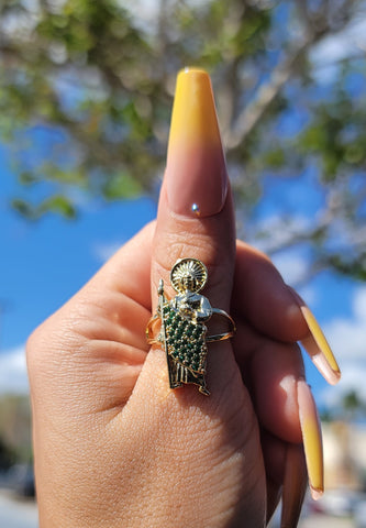 La Reina Virgin Mary 14K Gold Plated Ring – The Pretty Rag