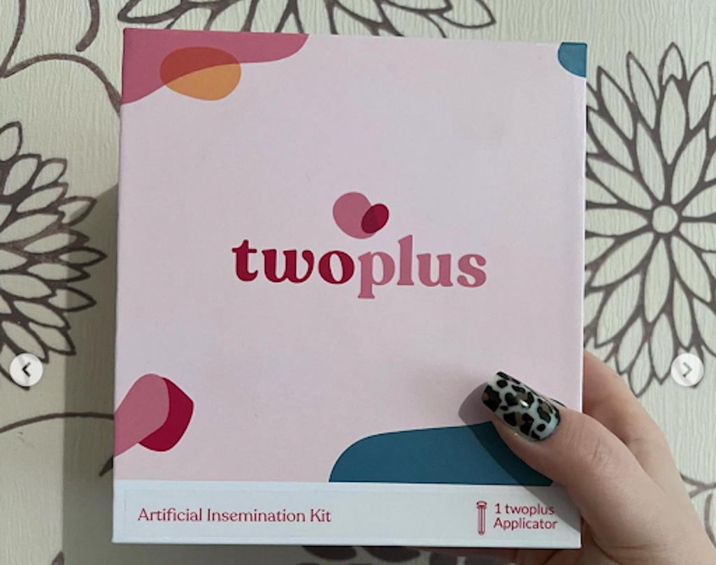 Jess holds twoplus Fertility applicator at-home insemination kit 