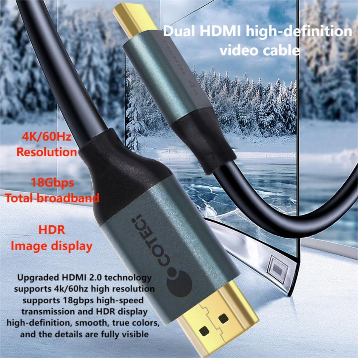 CABLE HDMI 3M BASEUS 2.0 4K :: Serial Center