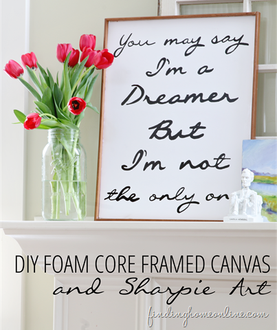 DIY Foam Core Framed Canvas & Sharpie Art