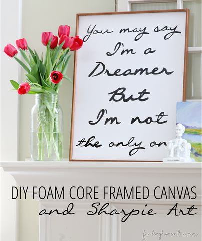 DIY Foam Core Framed Canvas & Sharpie Art