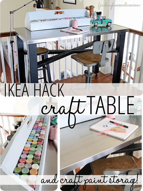 Ikea Hack Craft Table (& Craft Paint Storage!)