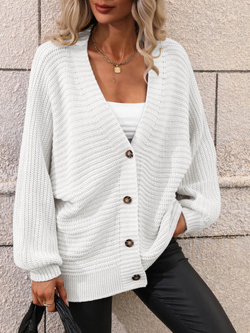 white oversized cardigan