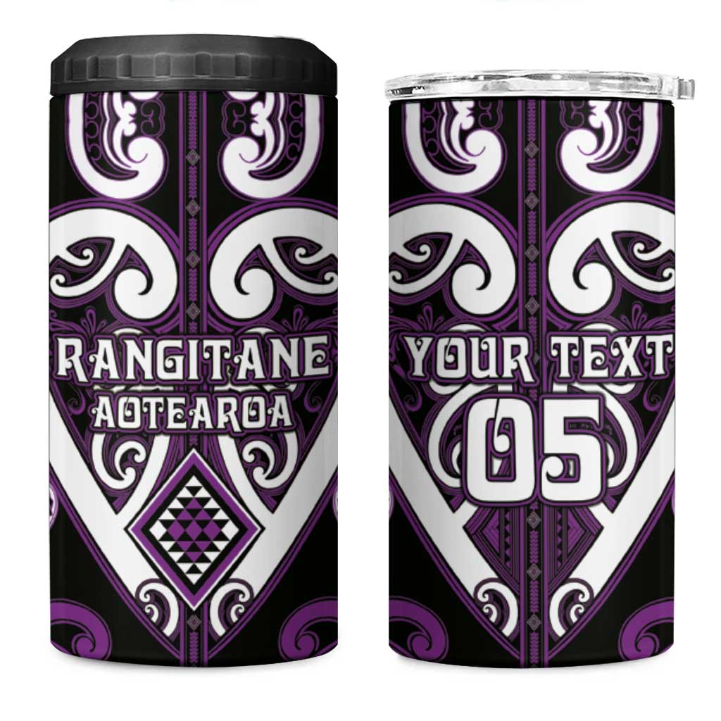 Custom Aotearoa Rangitane 4 in 1 Can Cooler Tumbler Maori Tribal Pattern LT05