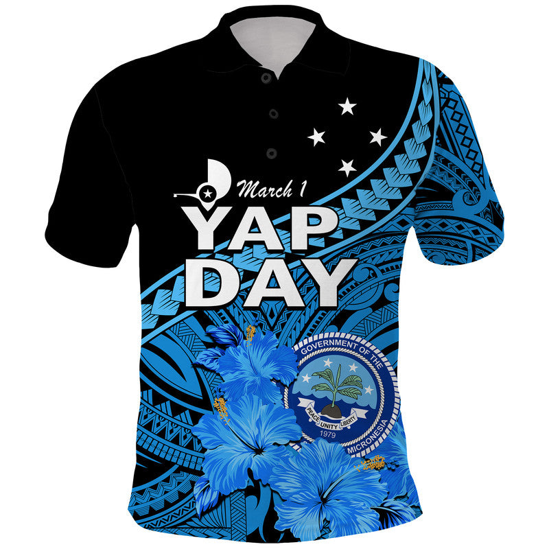 Yap State Day Polo Shirt Yap Flag and FSM Seal LT9 | Polynesian Pride