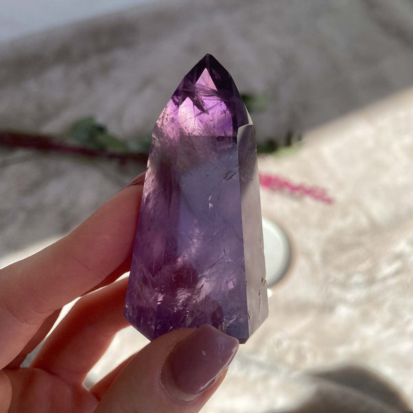 Amethyst Cluster with Iron Inclusions– Elysian Crystal Co