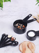 10pcs Plastic Measuring Spoons Cups Black Scoop Kitchen Measuring Tool