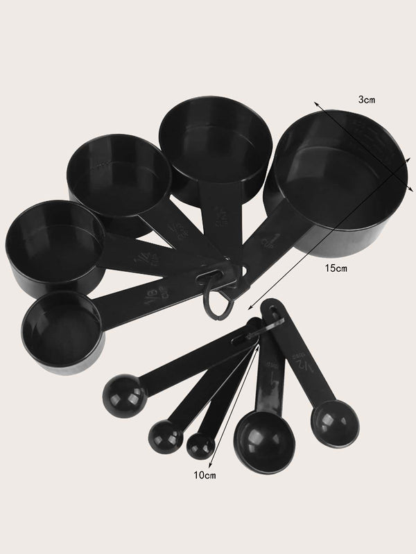 10pcs Plastic Measuring Spoons Cups Black Scoop Kitchen Measuring Tool - Ecart