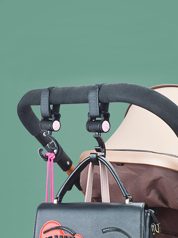 2pcs  Random Color Baby Stroller Hook Multifunctional 360 Basket Strap Bag - Ecart