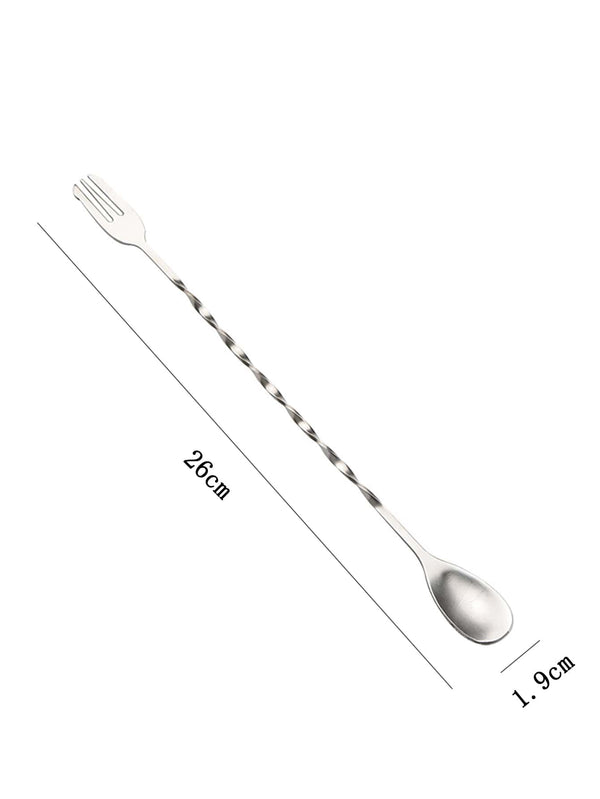Stainless Steel Stirring Spoon Cocktail Bar Long Spoon Spiral Pattern - Ecart