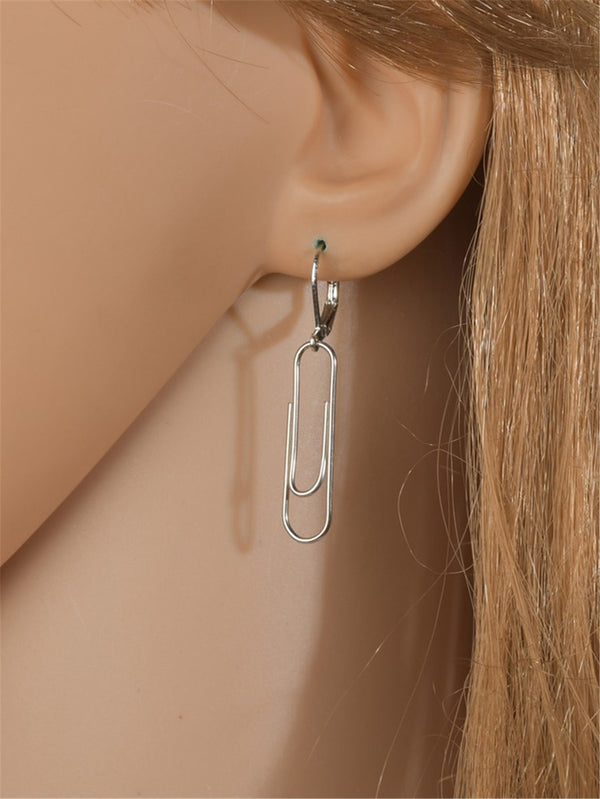 Safety Pin Design Drop Earrings Jewelry Fashion Dangle Earrings for Women Girls - Ecart
