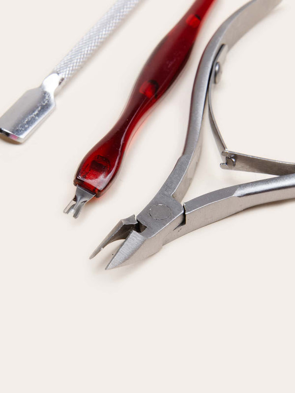 3pcs Manicure Tool Set Stainless Steel Nail Cuticle Pusher Set Gel Varnish - Ecart