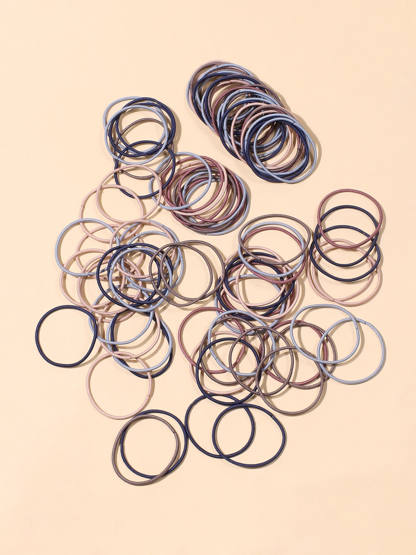 100pcs Mixed Hair Tie Ponytail Holder Elastic Hair Bands Styling Hair