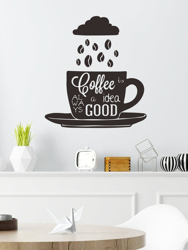 Coffee Cup Print Wall Sticker Wall Art Decor Wall Decals Murals Removable DIY - Ecart