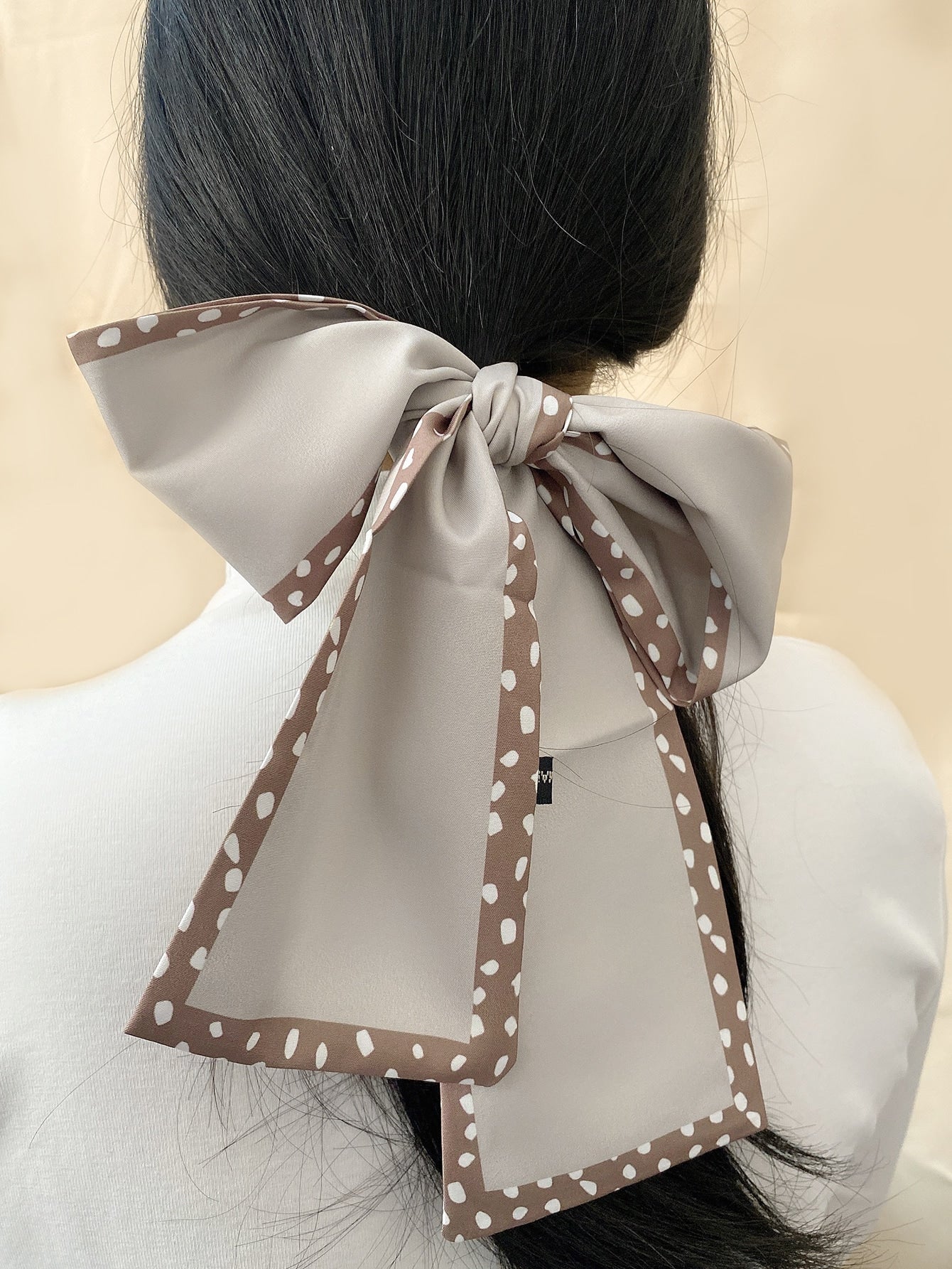 Bow Knot Decor Scrunchie Scarf Ponytail Holder Hair Scrunchy Hair Styling