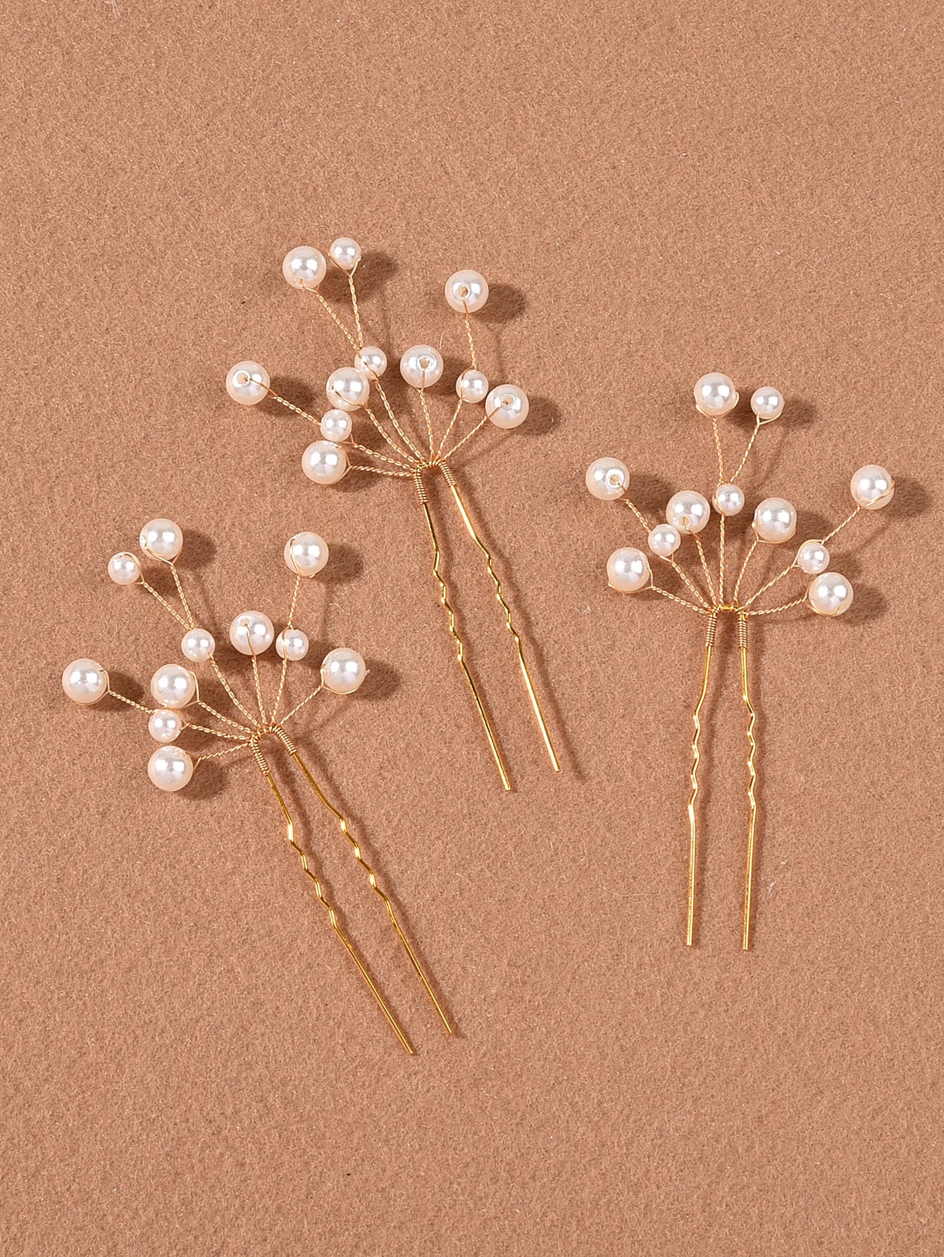 3pcs Faux Pearl Decor Hairpin Bridal Hair Pins Hair Piece Hair Wedding Accessory