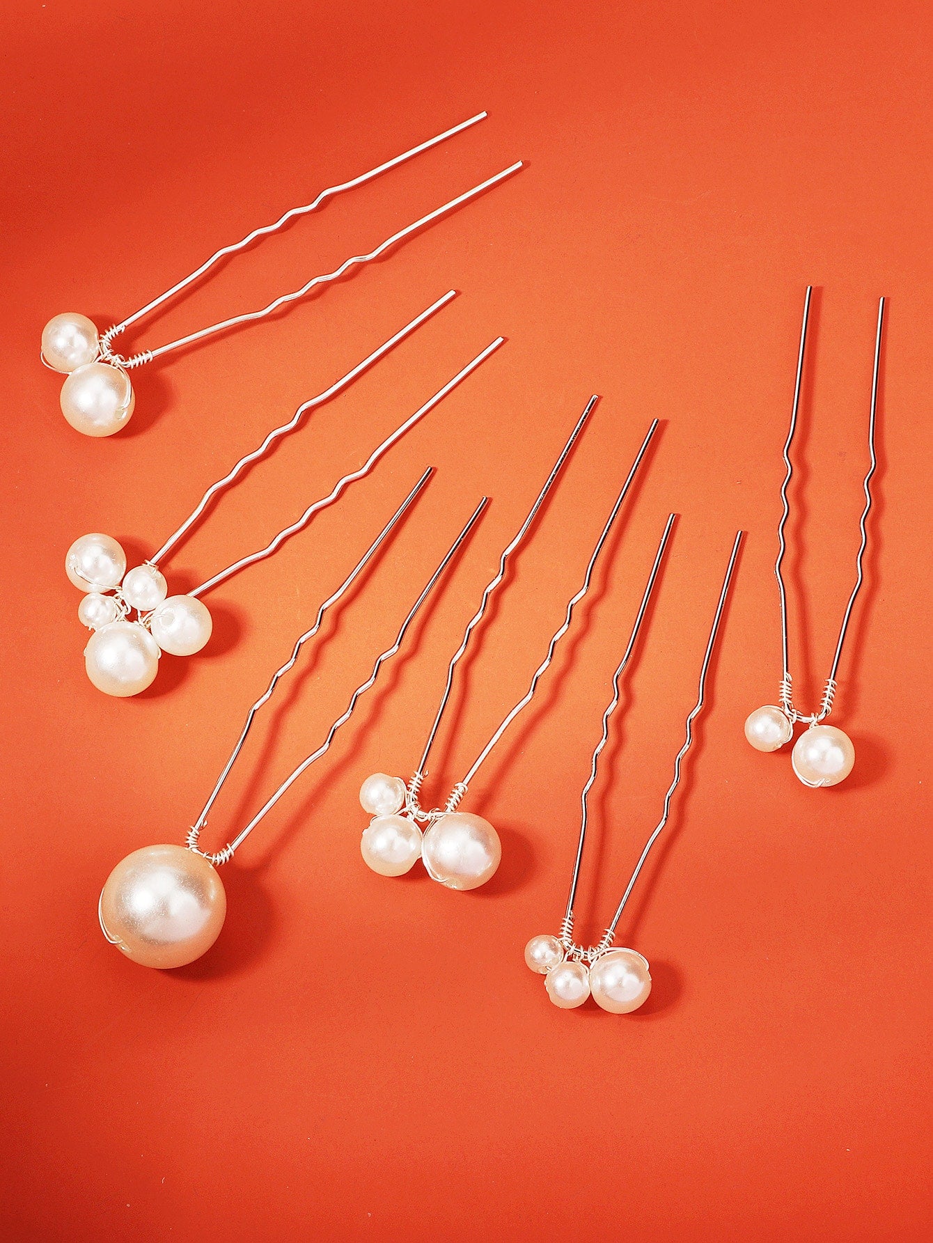 6pcs Faux Pearl Decor Hair Pins Bridal Hair Pins Hair Piece Hair Wedding