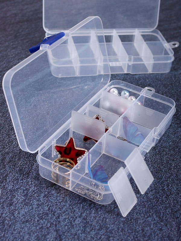 1pc Multi-grid Jewelry Storage Box Plastic Compartment Container, Bead Storage - Ecart