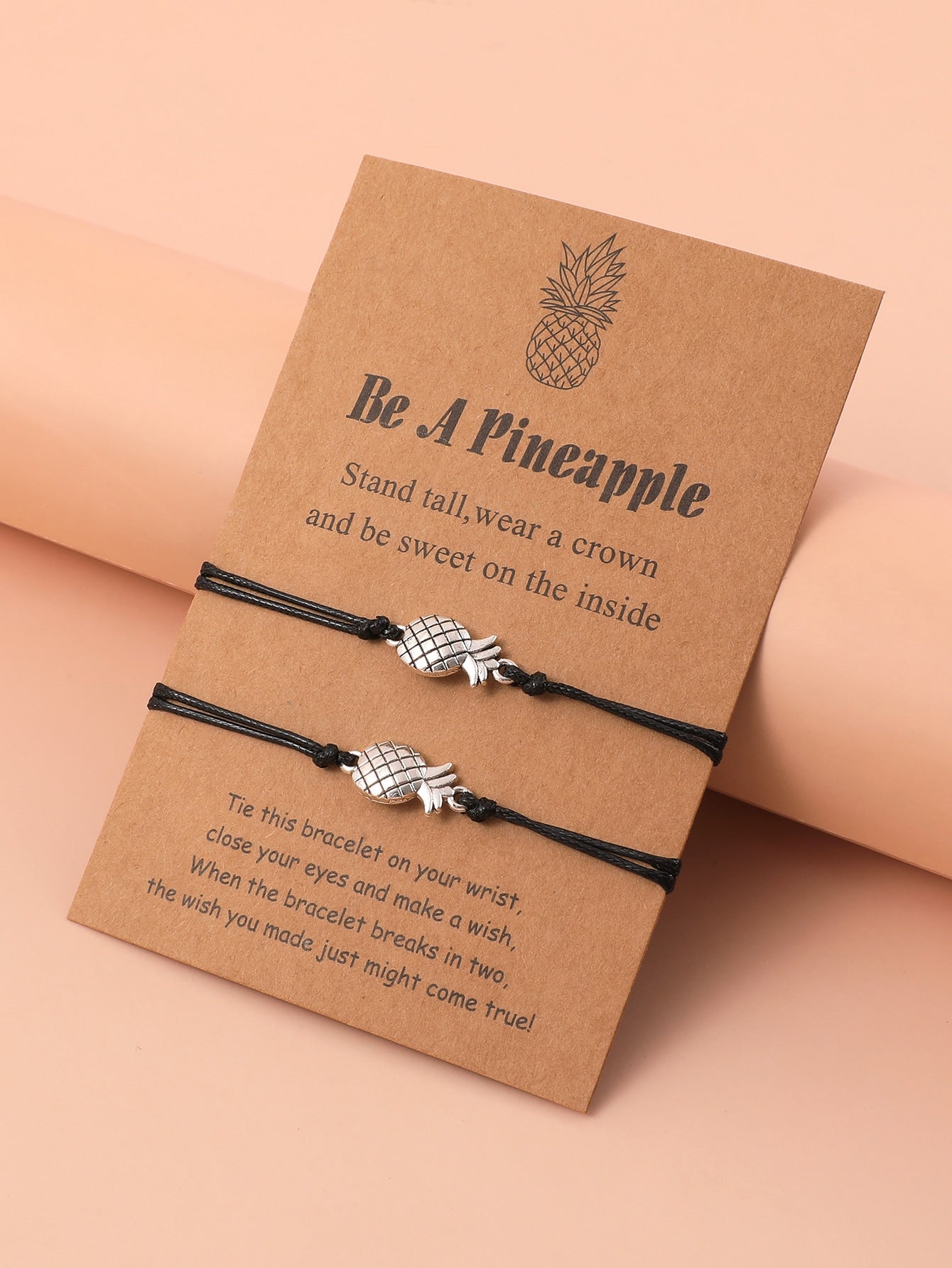 2pcs Pineapple Decor Bracelet Matching Bracelets Couple Gifts Best Friend Bracelets Jewelry