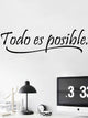 Slogan Graphic Wall Sticker Todo es Posible Removable Wall Stickers