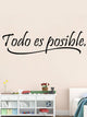Slogan Graphic Wall Sticker Todo es Posible Removable Wall Stickers - Ecart