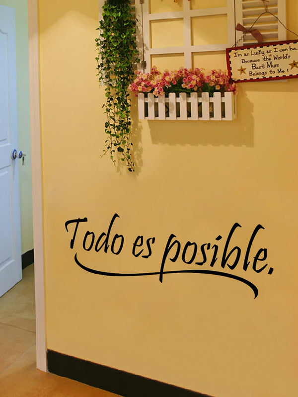 Slogan Graphic Wall Sticker Todo es Posible Removable Wall Stickers - Ecart