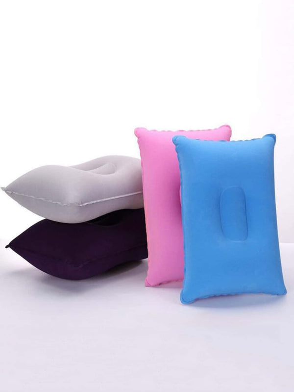 1pc Portable Random Color Inflatable Pillow Travel Plane Hotel Portable Folding Air - Ecart